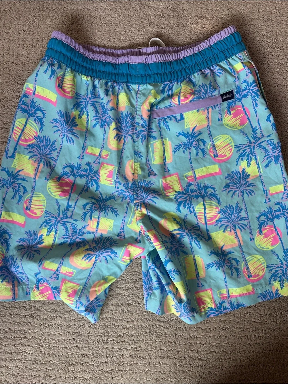 Men's Chubbies Tropical Palm Print Swim Trunks size small inseam 7”